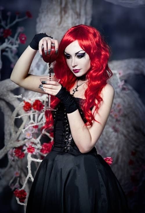 Red Haired Goth Girl Gothic Awesomeness Pinterest Goth