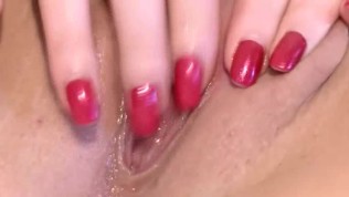 Red Nails In Super Hot Pussy