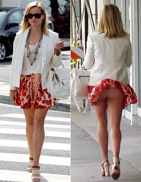 Reese Witherspoon Wardrobe Malfunction Picture Star Flashes Butt