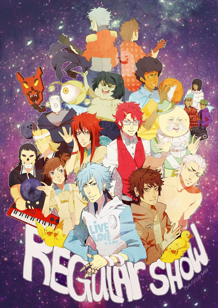 Regular Show Anime Version Disney Channel Cartoon Network Anime Boys Anime Art Fanart Color Combinations Anime Guys