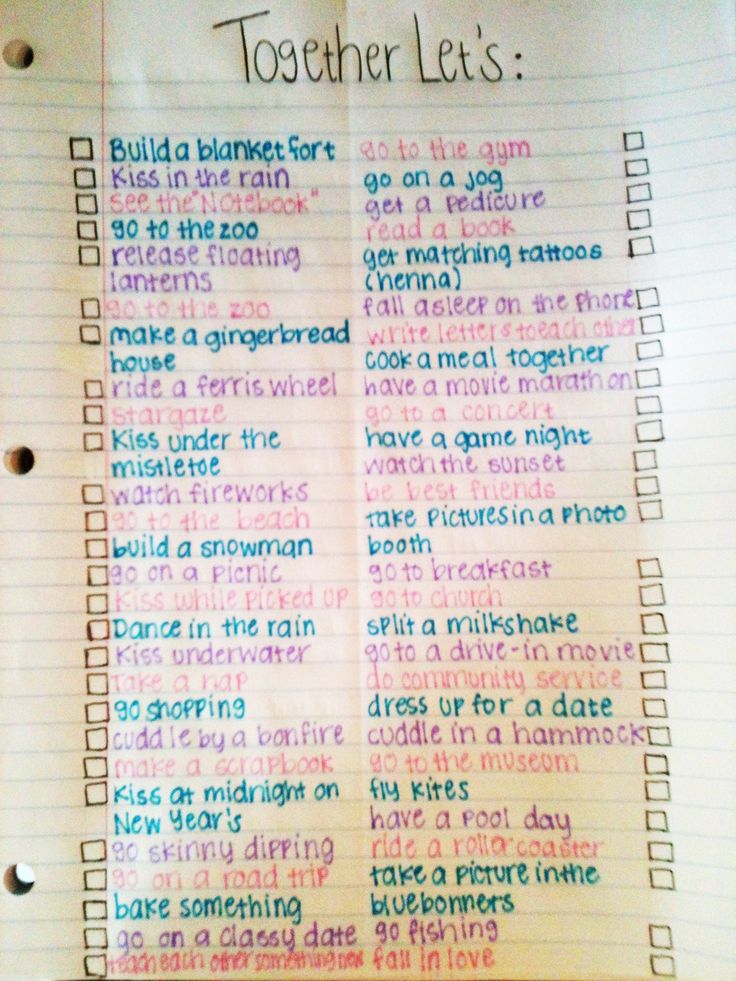 Relationship Bucket List So Cute All Except For Skinny Dipping