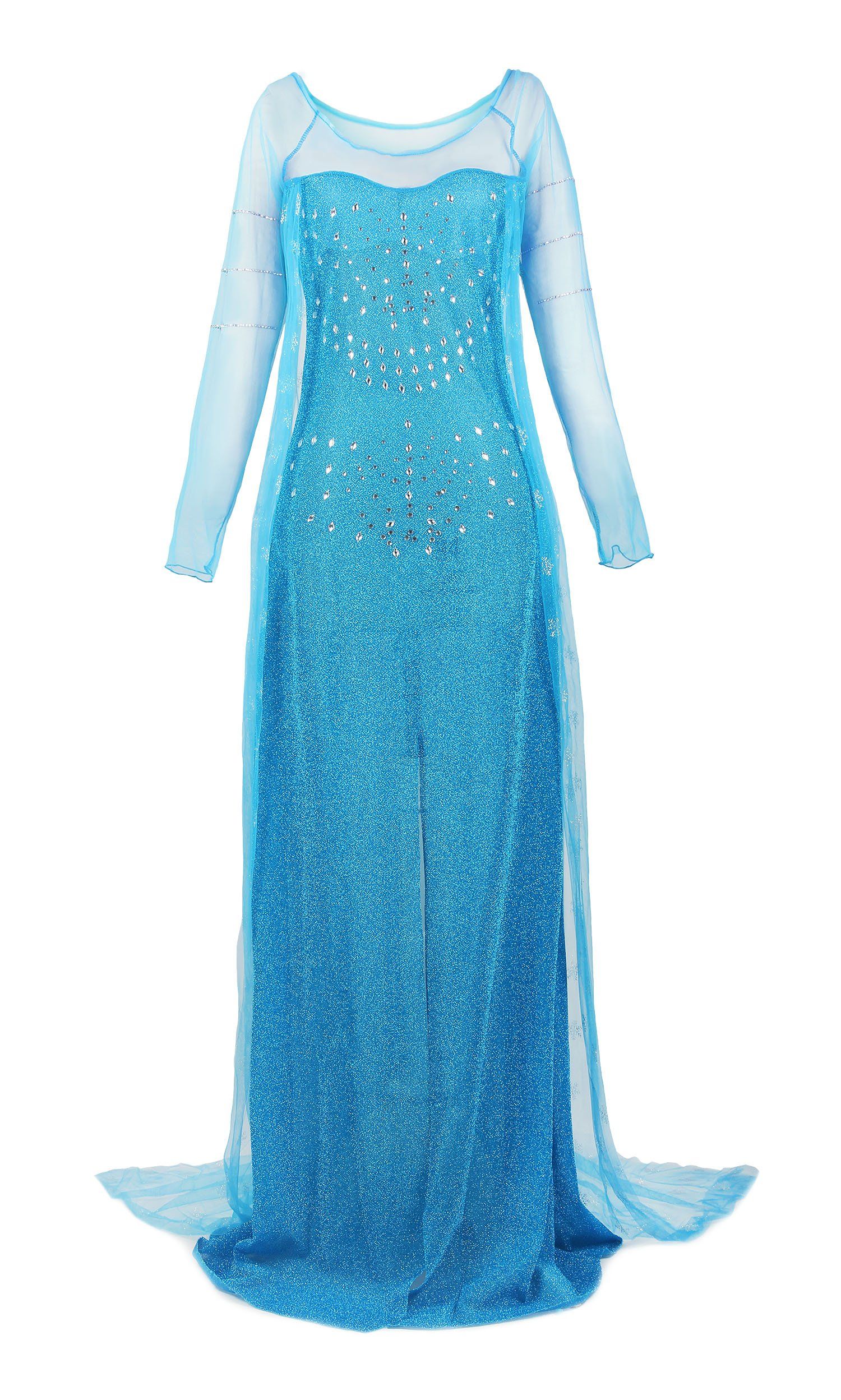 Relibeauty Womens Princess Elsa Sequin Dress Up Costume Large Blue