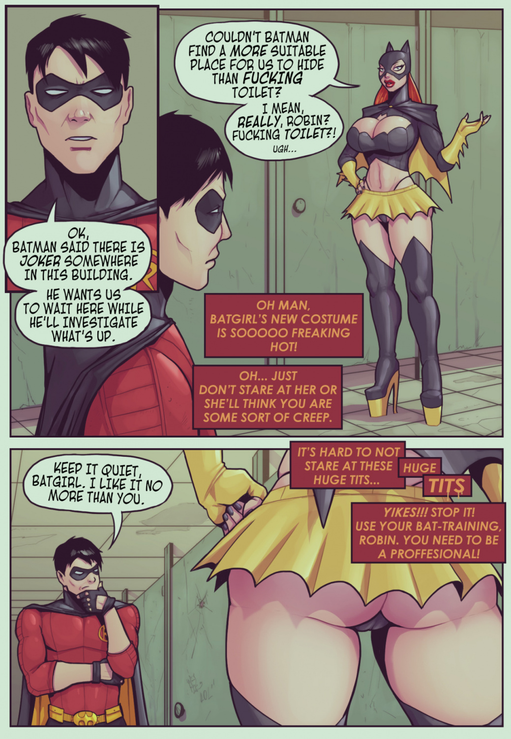 Ruined Gotham Batgirl Loves Robin Porn Comic Cartoon Porn