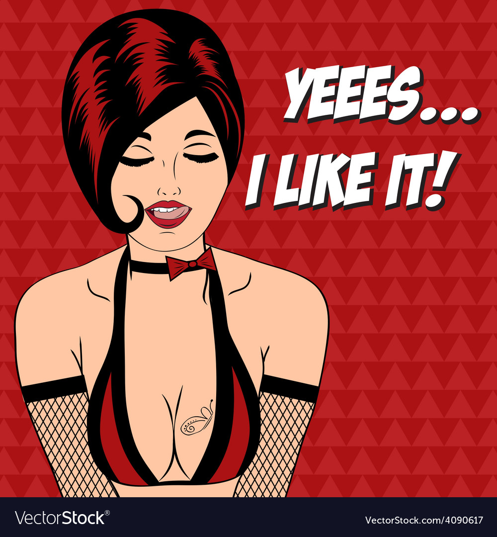 Sexy Horny Woman In Comic Style Royalty Free Vector