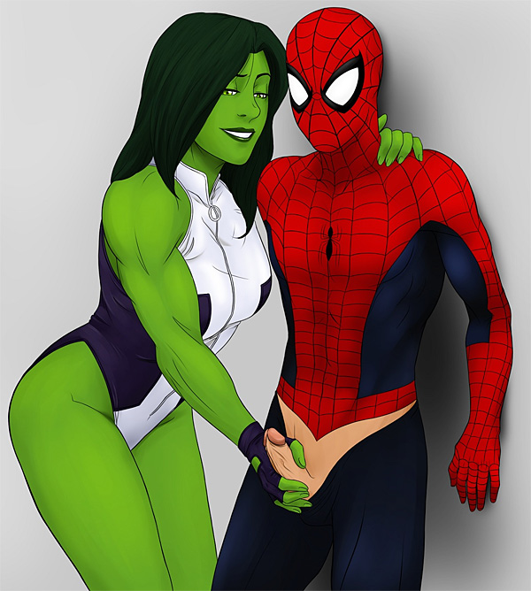 She Hulk Jerking Off Spider Man Frosty Green Hentai