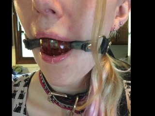 Showing Off Ball Gag And Drooling 1