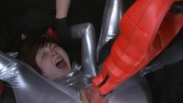 Silver Full Body Suited Teen Fucked With Fucking Machine 1