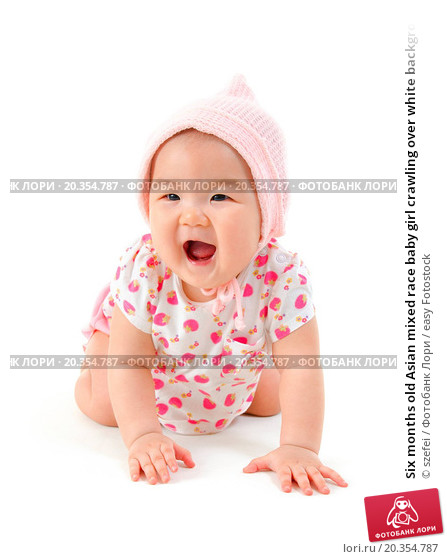 Six Months Old Asian Mixed Race Baby Girl Crawling Preview