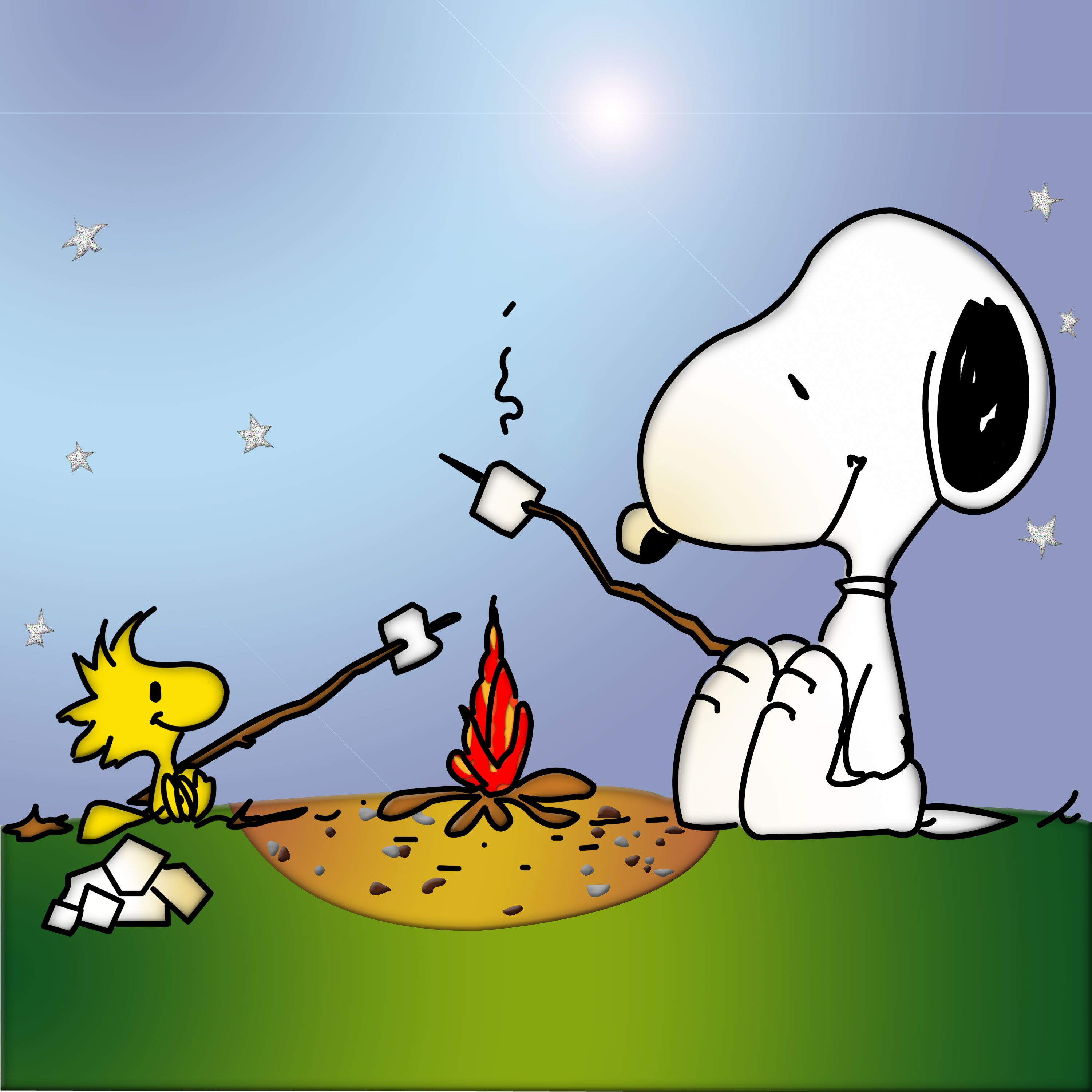 Snoopy And Woodstock Snoopy Woodstock The Campfile Peanuts