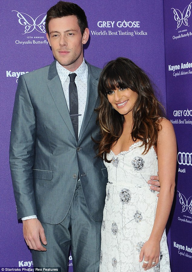 So Young Cory Monteith Pictured With Glee Co Star And Girlfriend Lea Michelle