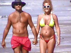 Spied Beach Mature Pussy Hair Jiggly Huge Tits Big Boobs Public 1
