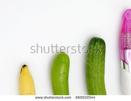 Stock Photo Cucumber Banana Eggplant And Dildo Sex Toy Fruits And Vegetables That The Couple Like To Keep