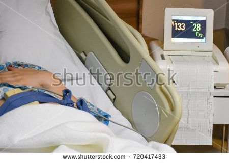 Stock Photo Fetal Monitor Or Non Stress Test Printing The Baby Heart Beats Or And Mother