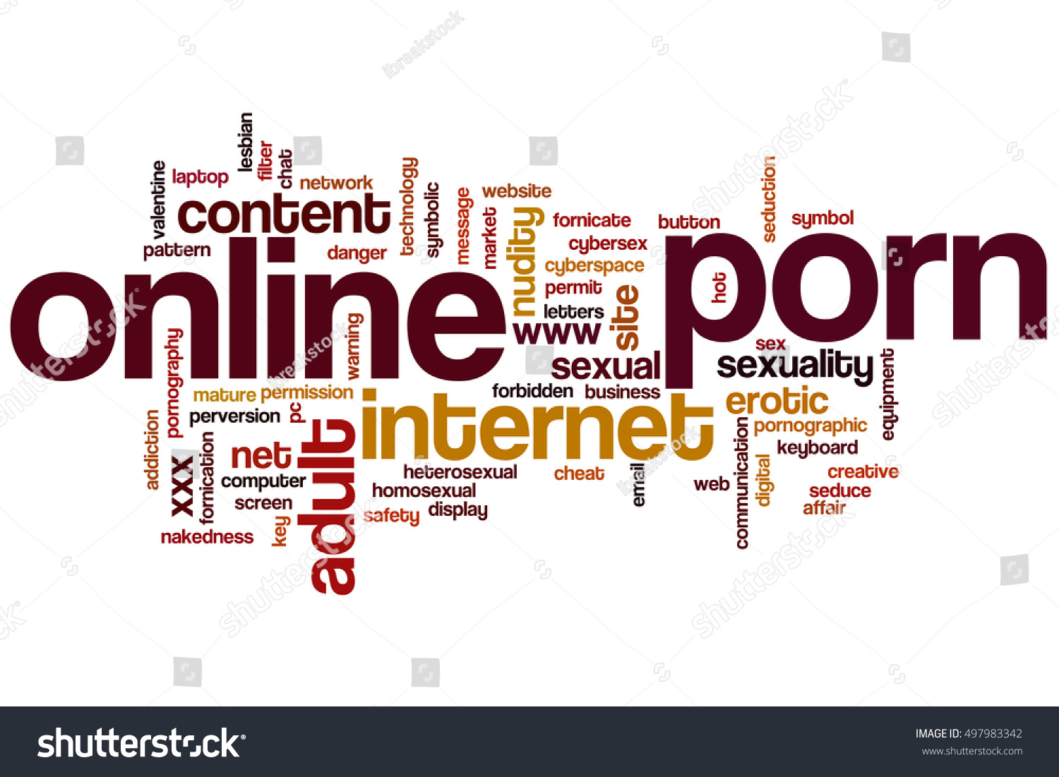 Stock Photo Online Porn Word Cloud Concept About Pornography Porn And Porn Movies