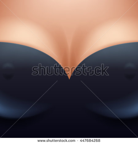 Stock Vector Beautiful Woman Breast Boobs With Decollete In Black Clothes Background Vector Illustration Female