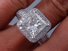 Stunning Princess Cut Diamond Ring With A Color Si Clarity Enhanced