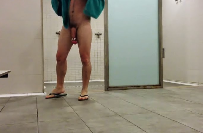 Swinging Big Cock And Balls At Showers