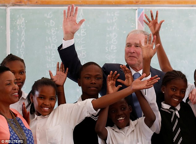 The Bushes Are In Botswana To Promote Pepfar The Presidents Emergency Plan For Aids Relief