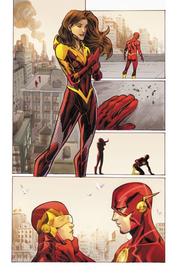 The Flashs Girlfriend Iris In Her Suit That Will Protect Her From The Forces Of Traveling