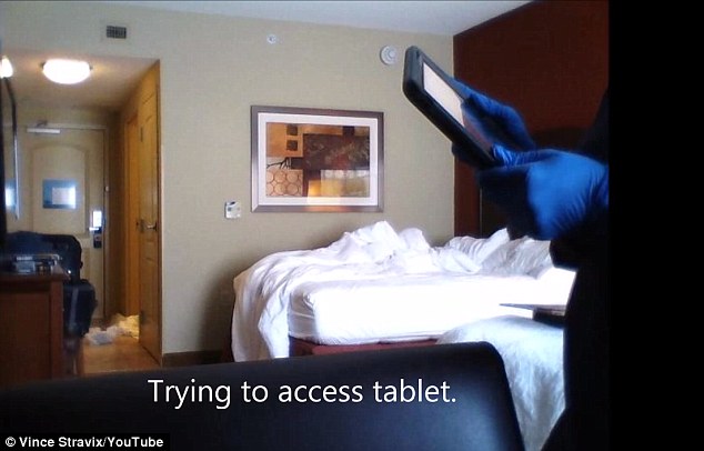 The Housekeeper Was Caught On Camera Having A Close Look At The Hotel Guests Tablet While