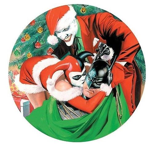 The Joker And Harley Quinn Wishing Batman A Merry Christmas