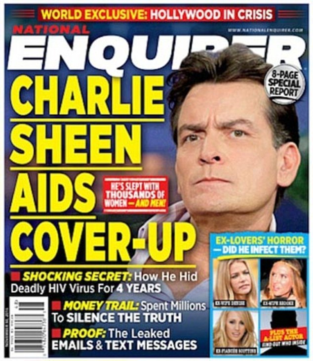 The National Enquirer Reported On Monday That Charlie Sheen Is The Mystery Hollywood Star Battling Hiv