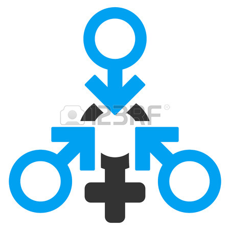 Triple Penetration Sex Icon Vector Style Is Bicolor Flat Iconic Symbol With Rounded Angles Blue