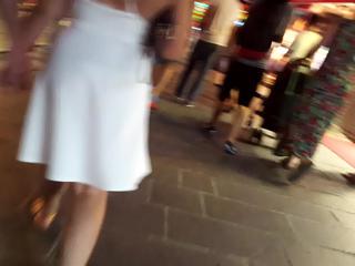 Turkish Married Women Thongs In A White Skirt See Through