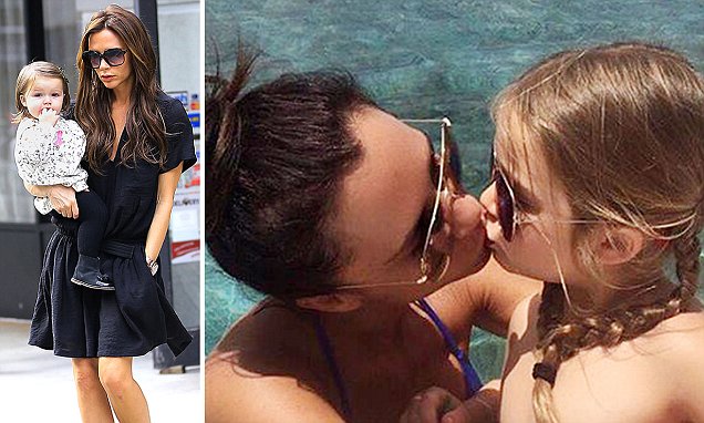 Victoria Beckham Posts Instagram Of Her Kissing Harper On The Lips Sparking Controversy Daily Mail Online