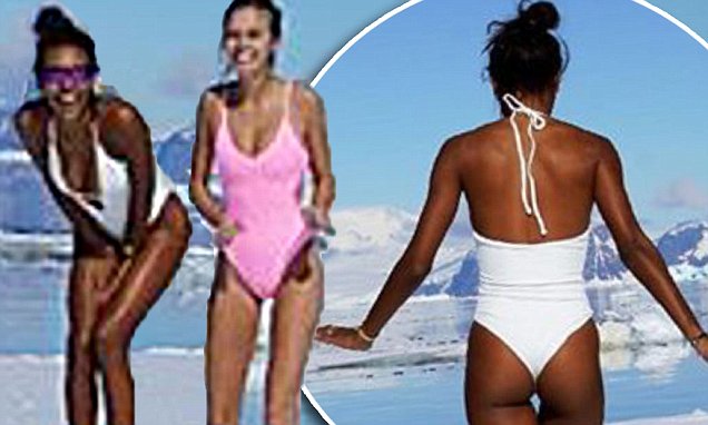 Victorias Secret Models Strip To Swimsuits In Antarctica Daily Mail Online