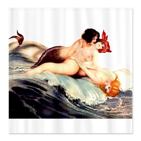 Vintage Erotic Ultra Sexy Shower Curtain I Mermaids Pinterest