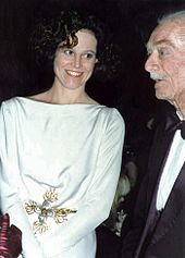 Weaver With Her Father Pat Weaver At The Academy Awards