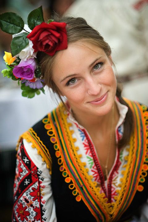 Woman In Traditional Dress Bulgaria Her Soul Is Happy Dont You