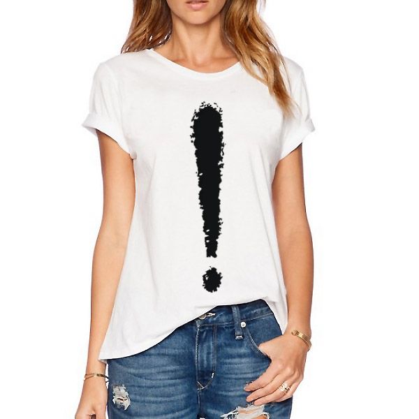 Women Tees And Knitwear Excited Exclamation Mark Graphic Shirt