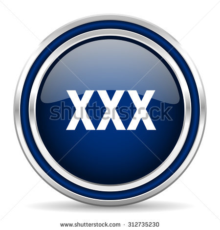 Xxx Blue Glossy Web Icon Modern Computer Design With Double Metallic Silver Border On White Background