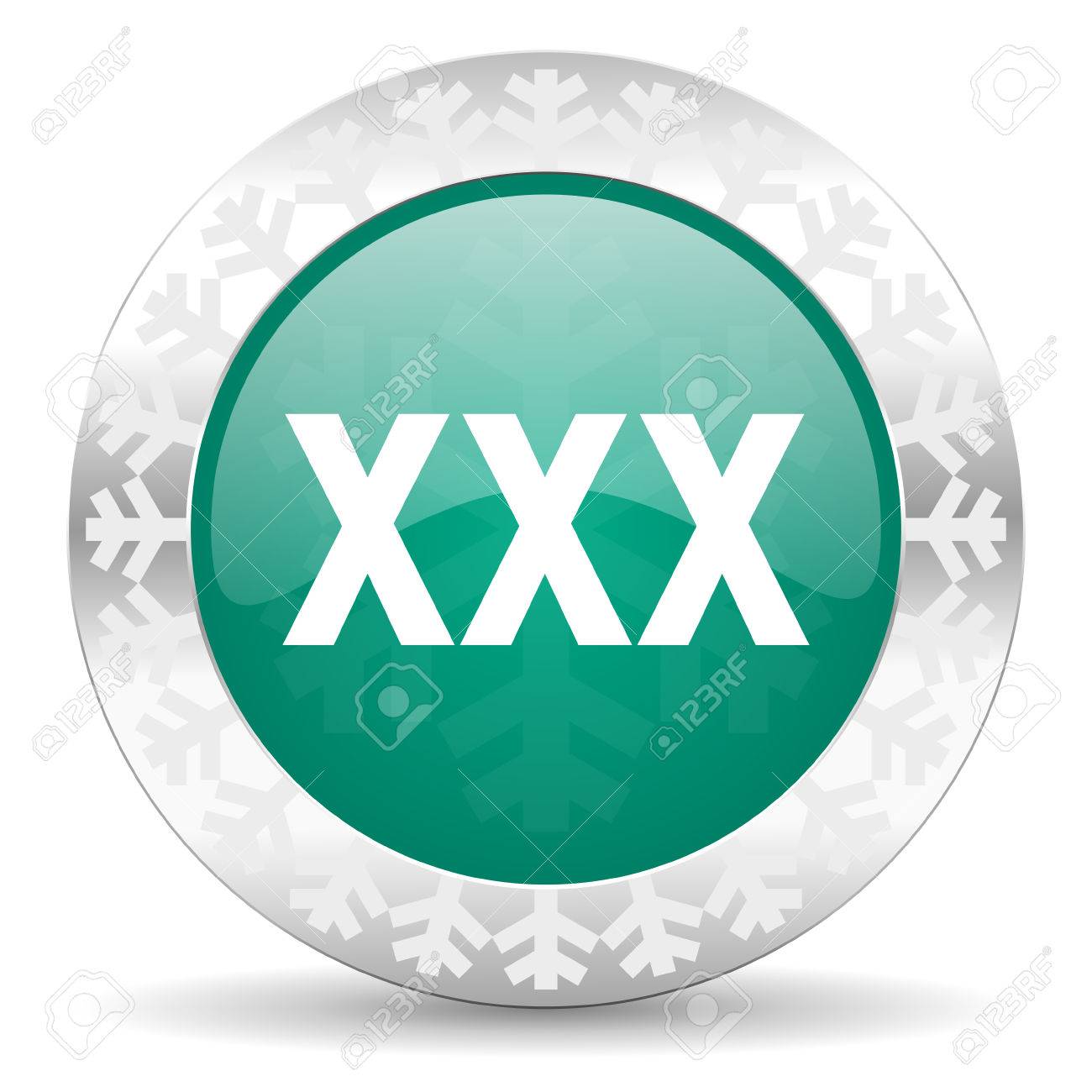 Xxx Green Icon Christmas Button Porn Sign Stock Photo Picture