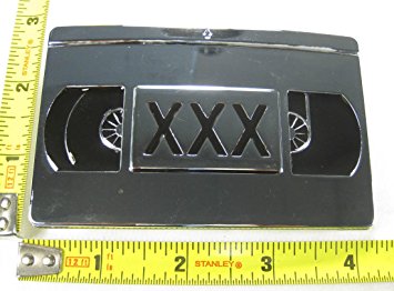 Xxx Video Tape Metal Belt Buckle Chrome Porn Cassette Porno