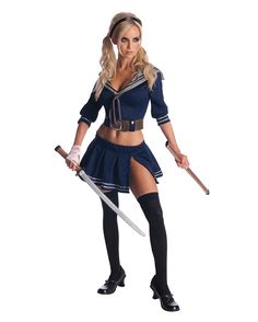 Zac Snyders Sucker Punch Secret Wishes Babydoll Costume Blue Small